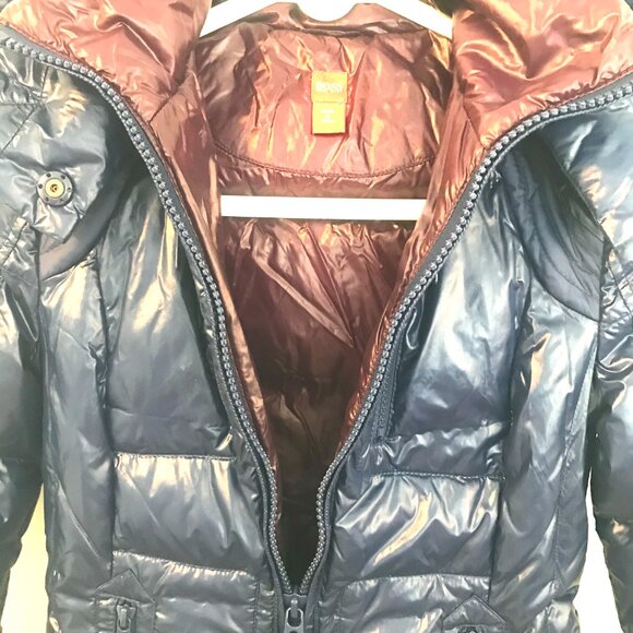 Hugo Boss puffer jacket detachable hood logo adjustable waist luxury designer - Picture 7 of 16